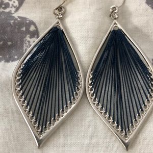 Navy teardrop earring